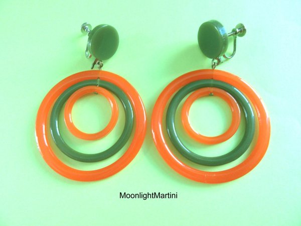 Mod 1960's  Earrings Vintage Jewelry 