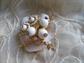 Mid Century Hattie Carnegie Pin Brooch AS IS White Glass Cluster Beads Signed Costume Jewelry Designer 