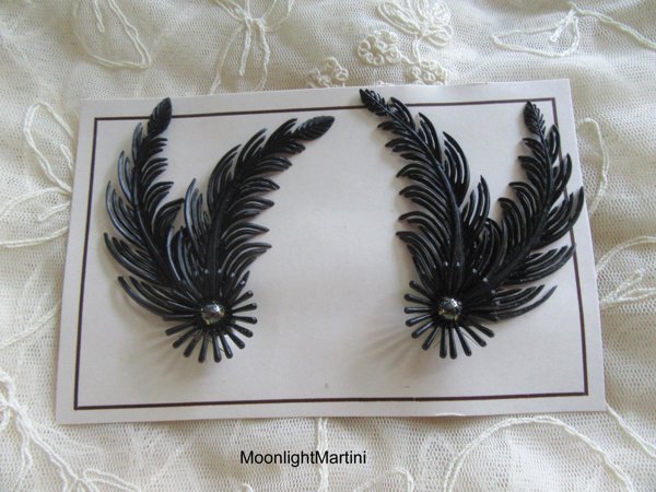 1950's Black Earrings Never Worn Vintage Jewelry