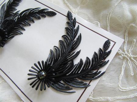 1950's Black Earrings Never Worn Vintage Jewelry