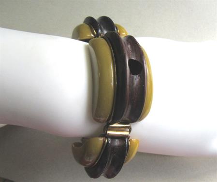 Vintage Bakelite and Wood Bracelet Smaller Wrist 