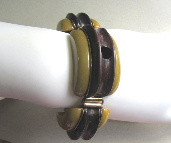 Vintage Bakelite and Wood Bracelet Smaller Wrist 