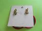 Mod 1960's Earrings Pink and Olive Hoops Clip Ons Original Card Old Stock Never Worn Vintage Costume Jewelry