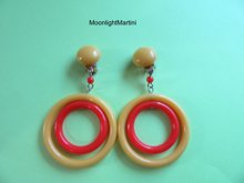1960'S Mod Earrings Hong Kong Vintage Jewelry 