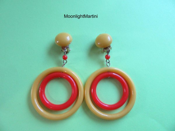 1960'S Mod Earrings Hong Kong Vintage Jewelry 