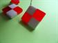 Mod 1960's Earrings Clip On Lucite Red and White Checkerboard Signed Richelieu RARE Vintage Costume Jewelry Twiggy Go Go