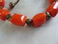 Bakelite Chunky Orange Choker Necklace Beads Gold Rosettes Vintage Costume Jewelry Destash