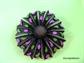 Mod 1960's Flower Pin Brooch Signed Alan J. Japanned Olive Purple Vintage Costume Jewelry