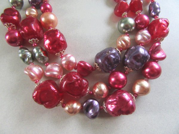 1950's Necklace Glass Beads Japan 50's Accessories Vintage Jewelry 