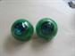 Bakelite Rhinestone Earrings Chunky Clip On Green Swirl Unusual Colors Vintage Costume Jewelry