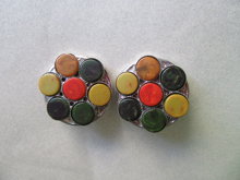 Bakelite Earrings Multi Colored Vintage Jewelry 