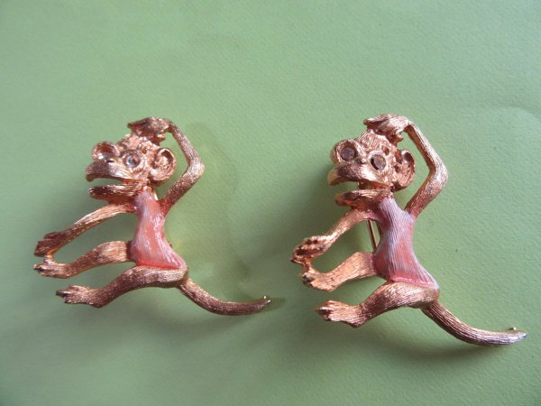 Vintage Monkey Scatter Pins Set