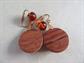 Bakelite on Wood Mid Century Modern Necklace Earrings Set MCM Clip On Tortoise 1950's Costume Jewelry