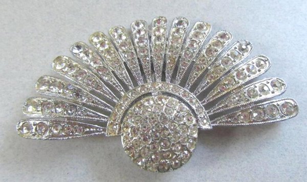 Art Deco Rhinestone Dress Clip 1920s Jewelry