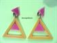 Mod Triangle Earrings Lucite Clip Ons 1960's Accessories Vintage Costume Jewelry Go Go Girl Twiggy