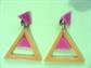 Mod Triangle Earrings Lucite Clip Ons 1960's Accessories Vintage Costume Jewelry Go Go Girl Twiggy