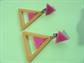 Mod Triangle Earrings Lucite Clip Ons 1960's Accessories Vintage Costume Jewelry Go Go Girl Twiggy