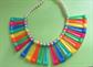 1980's Rainbow Bib Necklace Set Stretch Bracelet 80's Accessories Costume Jewelry Gay Pride