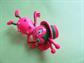 Anthropomorphic Google Eyes  Pin Mod Neon Pink Ladybug In Hat Googley Figural Vintage Costume Jewelry Lady Bug