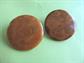 Bakelite Earrings Pierced Peanut Butter  Large Button Old Stock Vintage Costume Jewelry