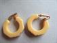 Bakelite Mod Hoop Earrings Clip Ons Hand Painted Old Stock On Card Never Worn Butterscotch Costume Jewelry HTF