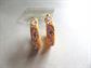 Bakelite Mod Hoop Earrings Clip Ons Hand Painted Old Stock On Card Never Worn Butterscotch Costume Jewelry HTF