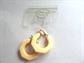 Bakelite Mod Hoop Earrings Clip Ons Hand Painted Old Stock On Card Never Worn Butterscotch Costume Jewelry HTF