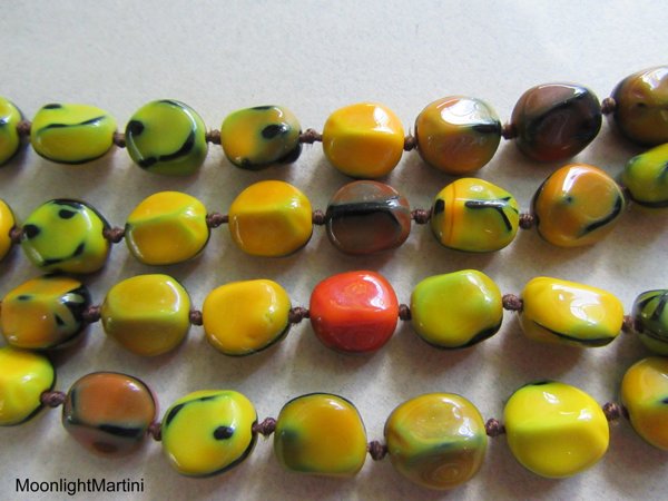 Art Glass Necklace 1950's Vintage Jewelry