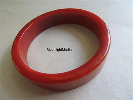 Bakelite Bangle Bracelet Hot Spice Swirl Vintage Costume Jewelry Orange