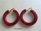 Mid Century Bakelite Hoop Earrings Merlot Swirl Store Stock Never Worn MCM Vintage Costume Jewelry Cranberry