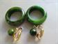 Bakelite Hoop Earrings Clip Ons Creamed Spinach Vintage Costume Jewelry Mid Century Modern MCM