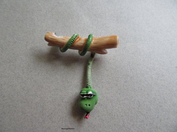Vintage Anthropomorphic Snake Pin Signed JJ