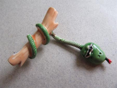 Vintage Anthropomorphic Snake Pin Signed JJ
