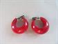 Bakelite Earrings Dark Red Chunky Swirl Clip Ons Clips Need Tightening Vintage Costume Jewelry