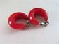 Bakelite Earrings Dark Red Chunky Swirl Clip Ons Clips Need Tightening Vintage Costume Jewelry