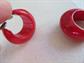 Bakelite Earrings Dark Red Chunky Swirl Clip Ons Clips Need Tightening Vintage Costume Jewelry