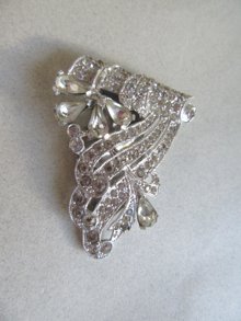 Art Deco Rhinestone Dress Clip Vintage Jewelry