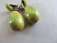 Mid Century Bakelite Earrings Chunky Green Apple Swirl Clip Ons MCM Vintage Costume Jewelry Yellow Green 