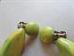 Mid Century Bakelite Earrings Chunky Green Apple Swirl Clip Ons MCM Vintage Costume Jewelry Yellow Green 