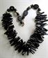 Genuine Black Coral Vintage Necklace Statement Large Tropical Tiki Tribal Island Beach beads Runway Hawaii Hawaiian