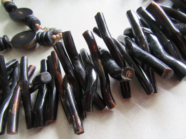 Genuine Black Coral Necklace Hawaiian Vintage Jewelry