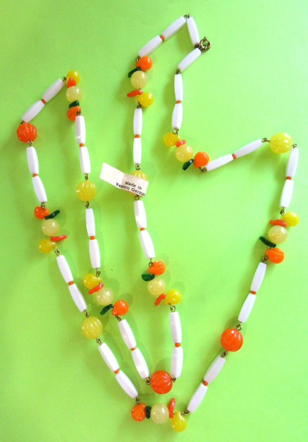 Vintage Western Germany Fruit Salad Necklace 1960's  Jewelry