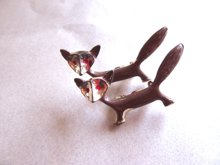 1950's Fox Scatter Pin Set Vixen Vintage Jewelry Figural 