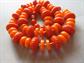 Vintage Mod 1960's Orange Disc Choker Necklace Hong Kong Costume Jewelry 60's Party Accessories