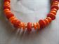 Vintage Mod 1960's Orange Disc Choker Necklace Hong Kong Costume Jewelry 60's Party Accessories