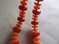 Vintage Mod 1960's Orange Disc Choker Necklace Hong Kong Costume Jewelry 60's Party Accessories