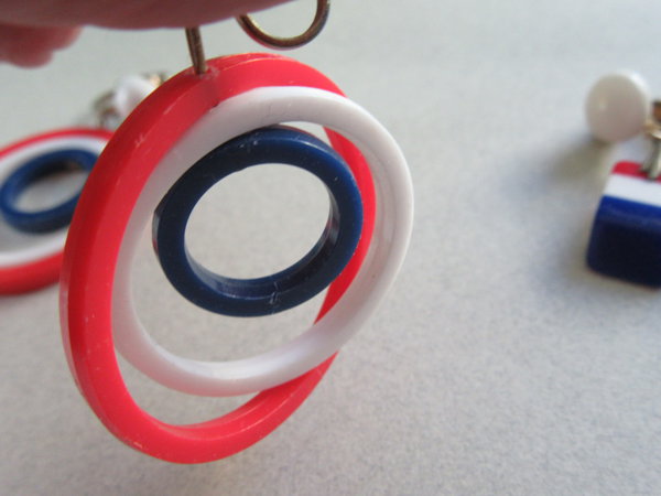 Two Pairs Mod 1960's Earrings Vintage Jewelry