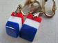 Mod Patriotic 1960's Earrings Two Pairs Lucite Striped Red White and Blue Vote Election 60's Accessories