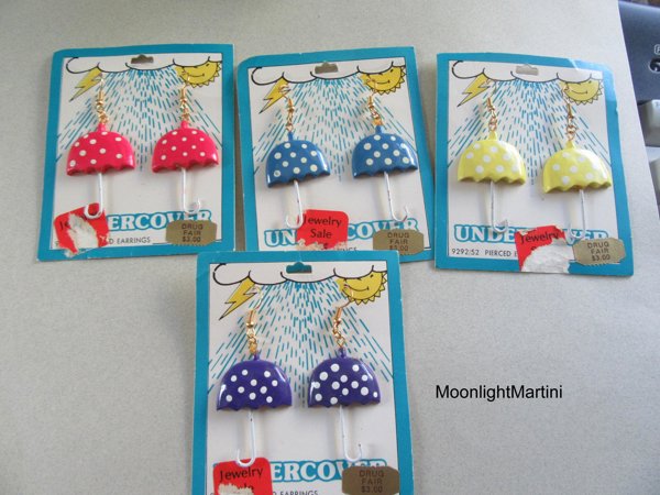 Vintage Umbrella Earrings Color Choice Never Worn