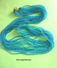 1960's Mod Blue Necklace Vintage Jewelry 